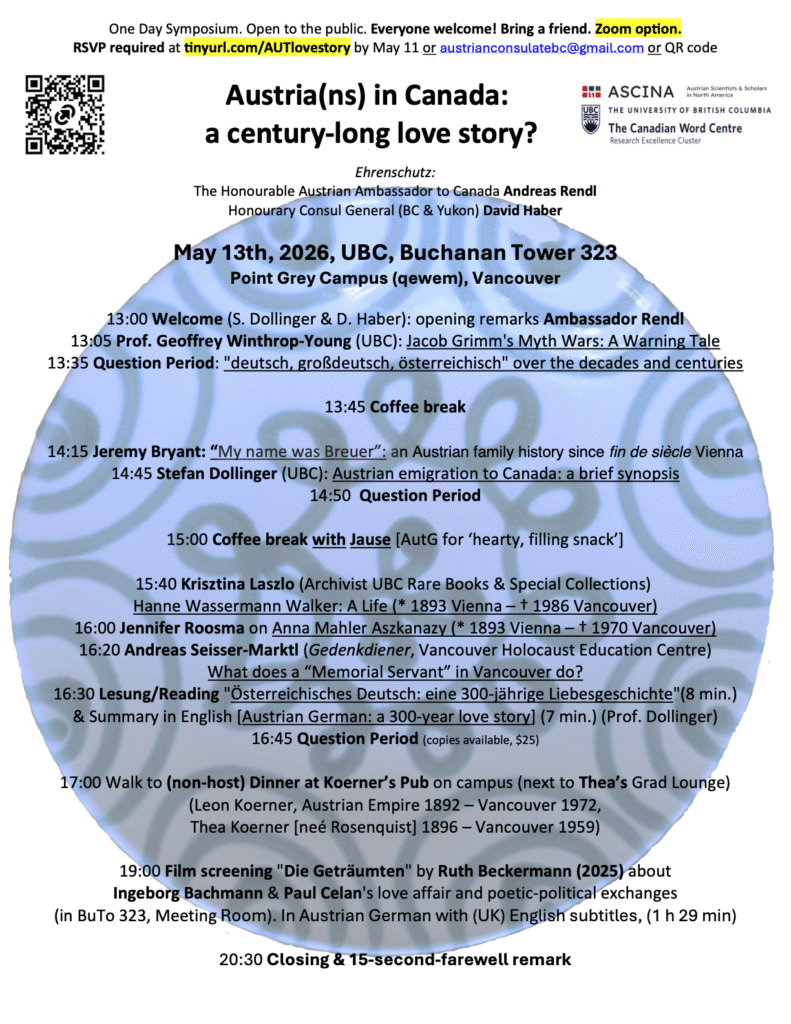 Austria(ns) in Canada: a century-long love story? One day symposium